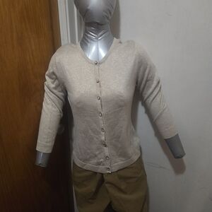 George beige cardigan button up sweater size xs